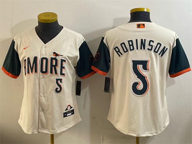 Youth Baltimore Orioles #5 Brooks Robinson Natural 2026 City Connect Stadium Stitched Baseball Jersey